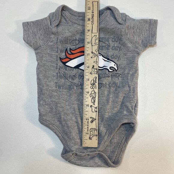 Denver Broncos NFL Football Gray One Piece 0/3 month Bodysuit Graphic Print Logo - Picture 6 of 6